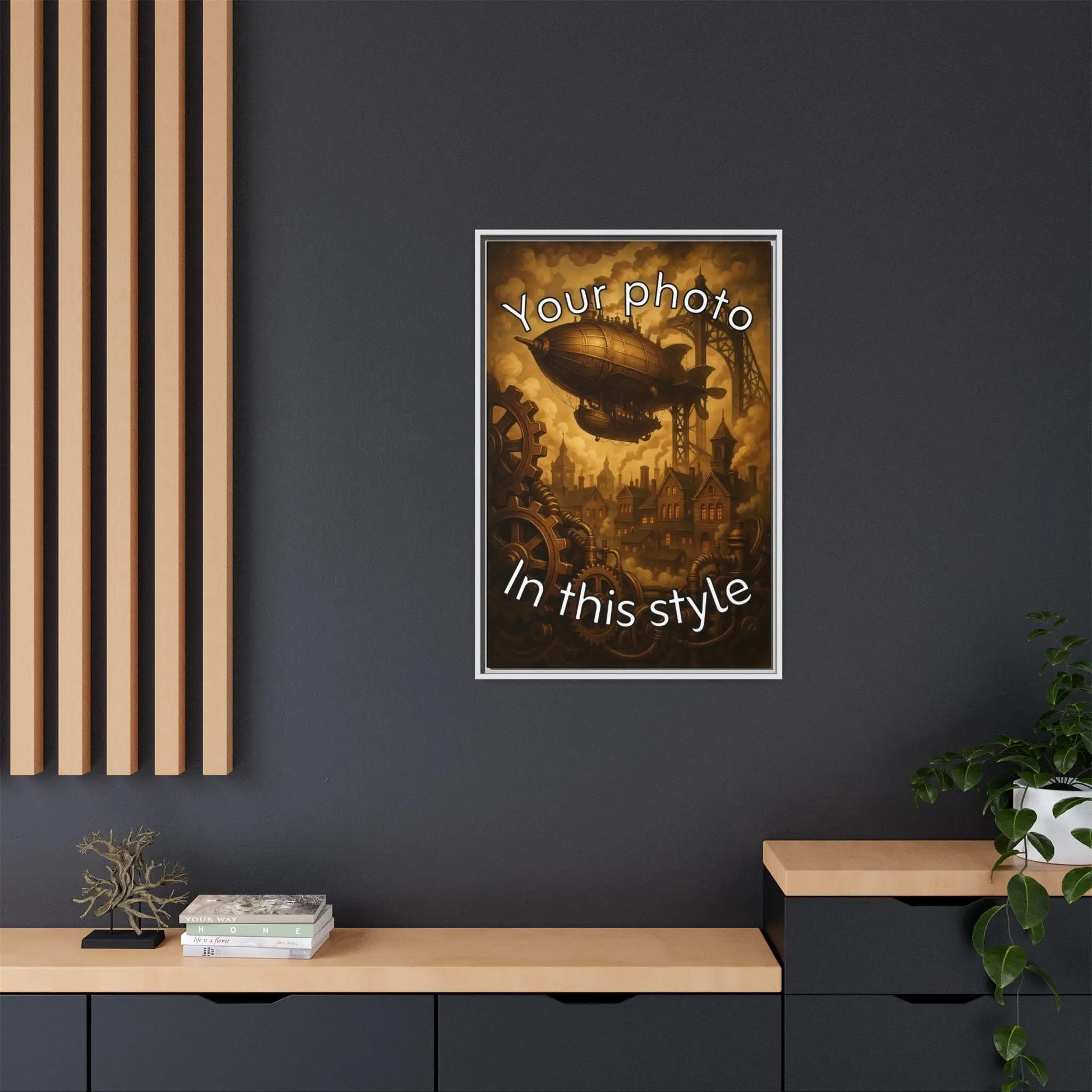 Framed Canvas Art - Clockwork Sepia - Vertical - 24″ x 36″ (Vertical) / White / 1.25’’ - Canvas