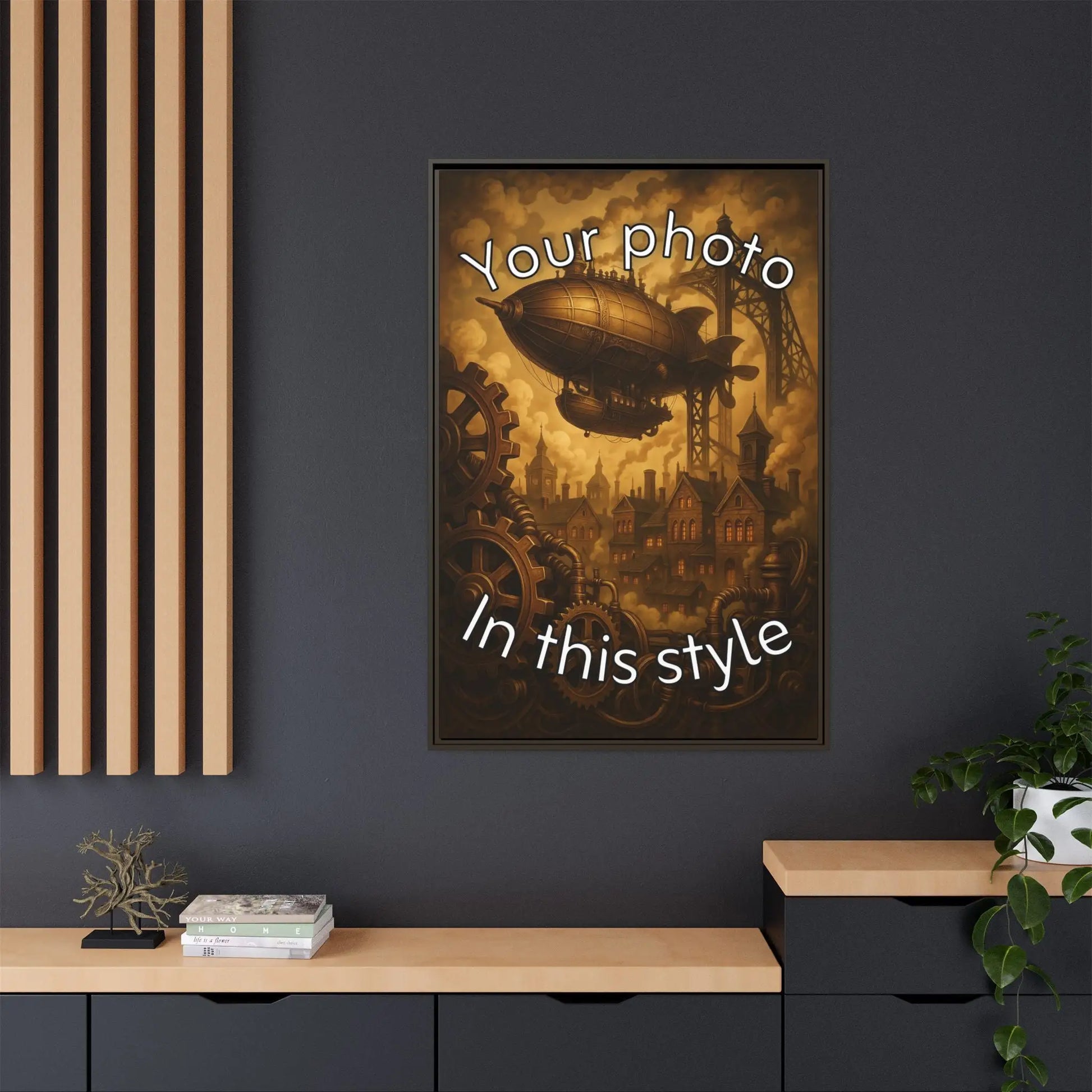Framed Canvas Art - Clockwork Sepia - Vertical - 32″ x 48″ (Vertical) / Espresso / 1.25’’ - Canvas
