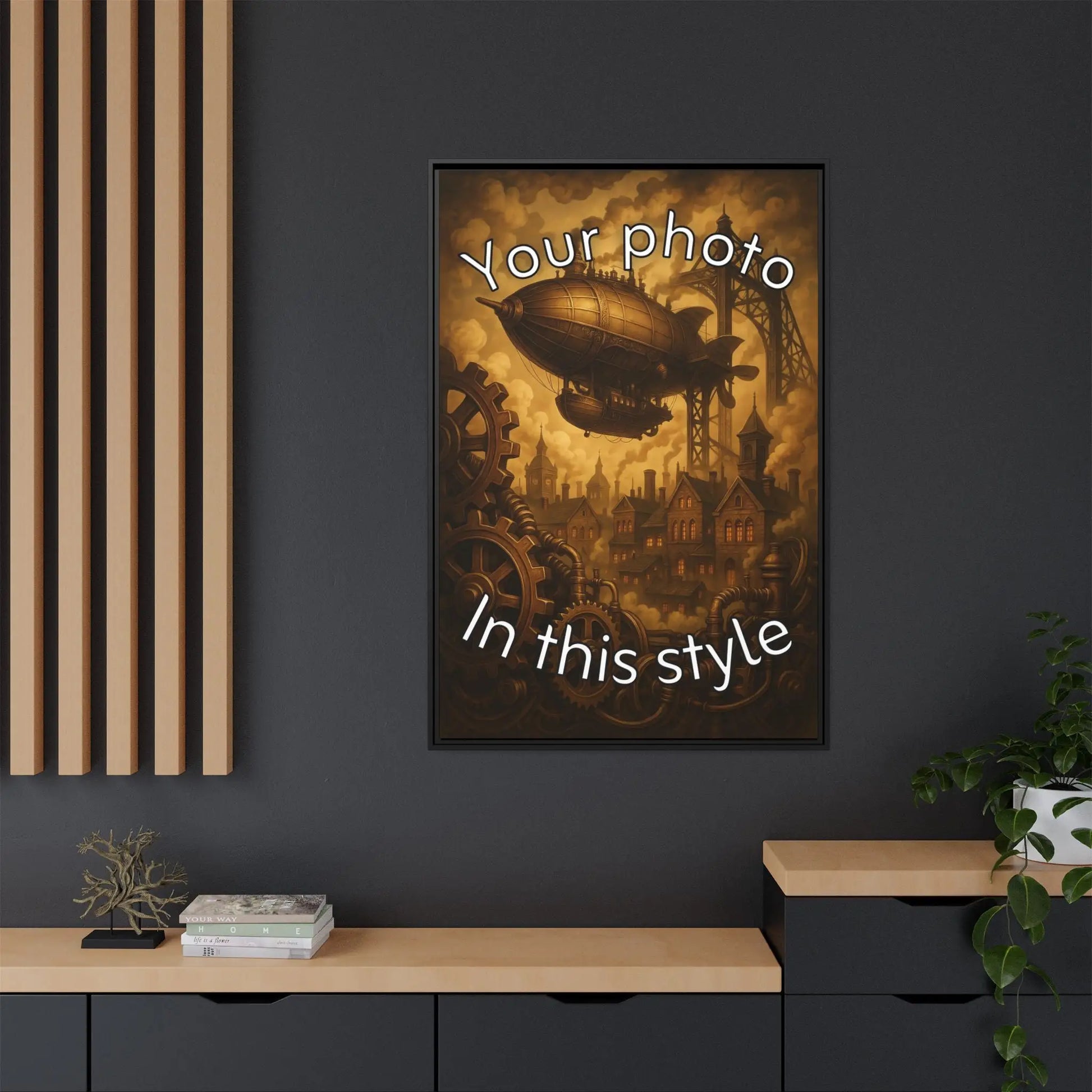 Framed Canvas Art - Clockwork Sepia - Vertical - 32″ x 48″ (Vertical) / Black / 1.25’’ - Canvas