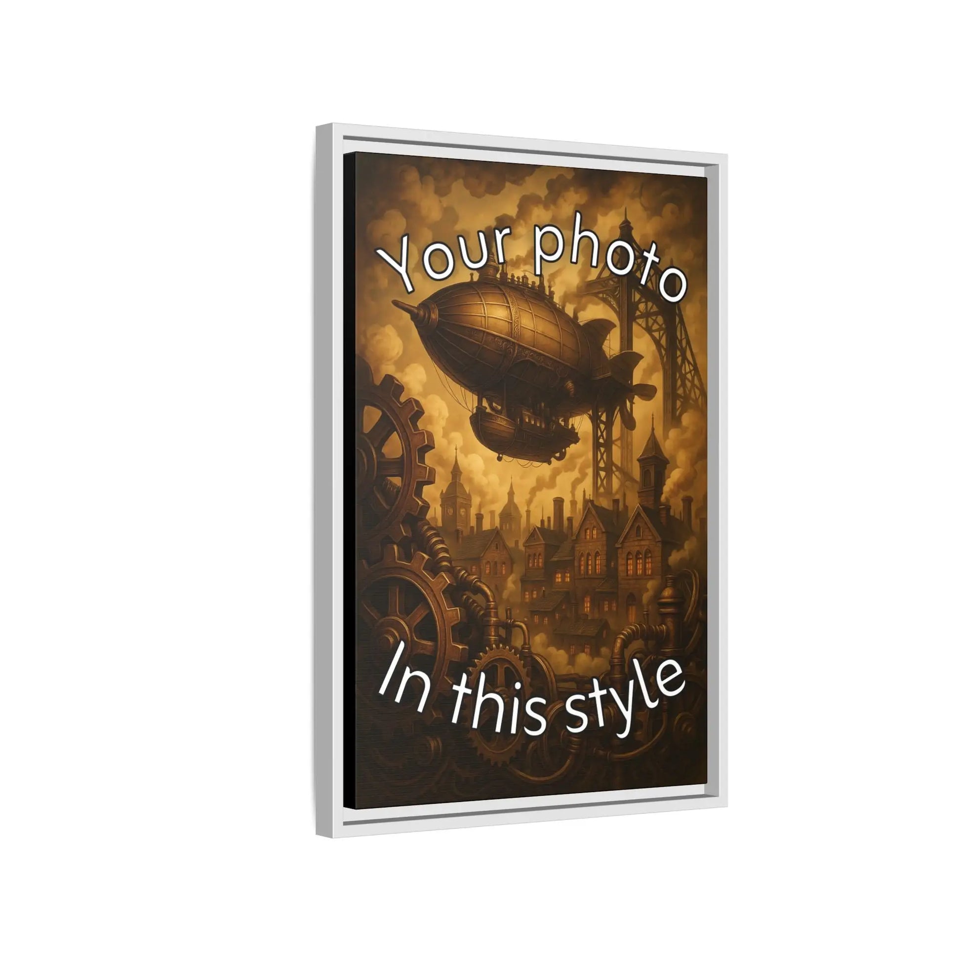 Framed Canvas Art - Clockwork Sepia - Vertical - Canvas