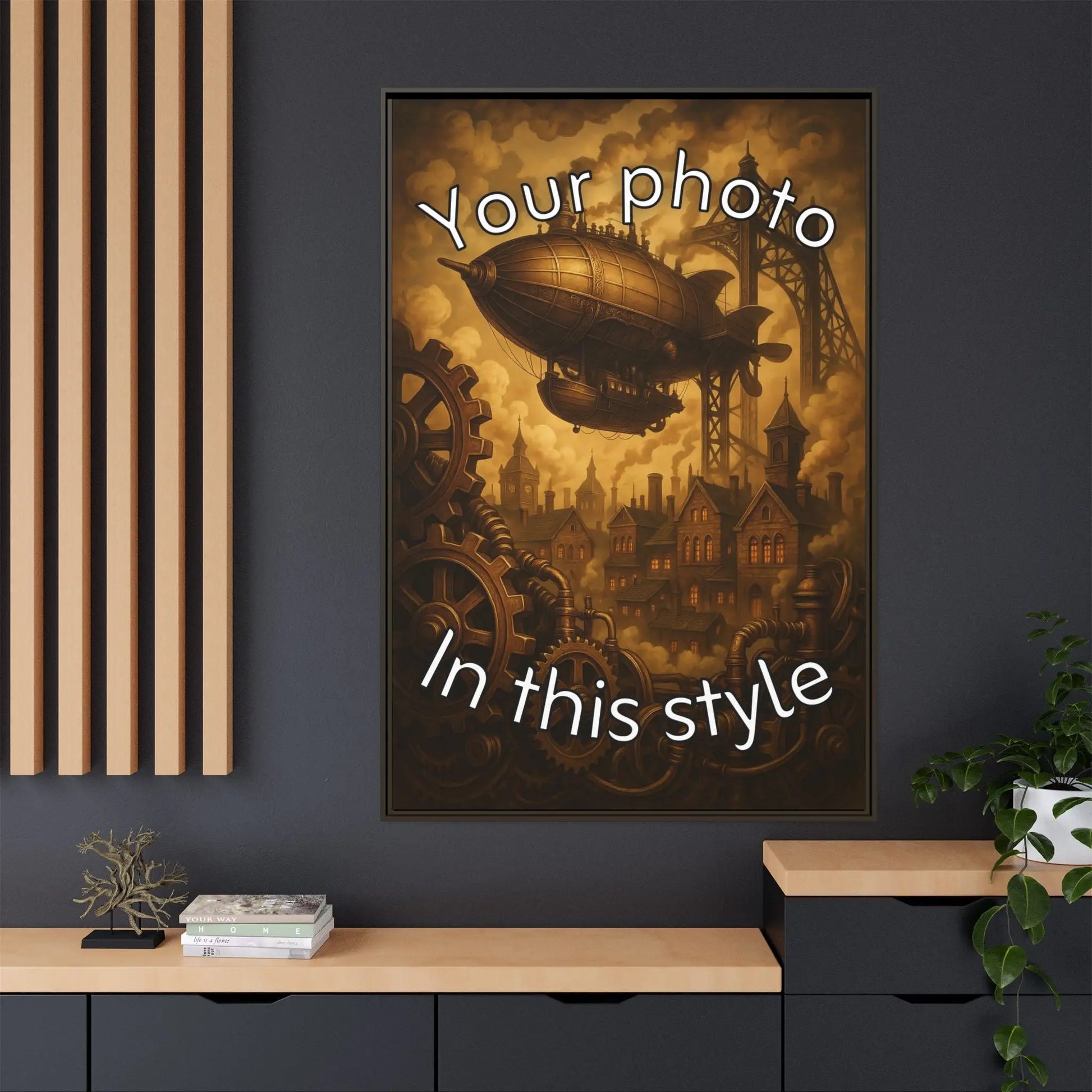 Framed Canvas Art - Clockwork Sepia - Vertical - 40’’ x 60’’ (Vertical) / Espresso / 1.25’’ - Canvas